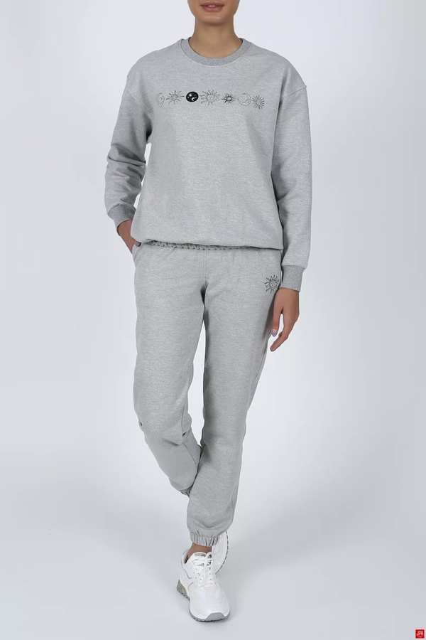 ست بلوز و شلوار زنانه ملانژ روشن جی پی ای JPA کد 02161