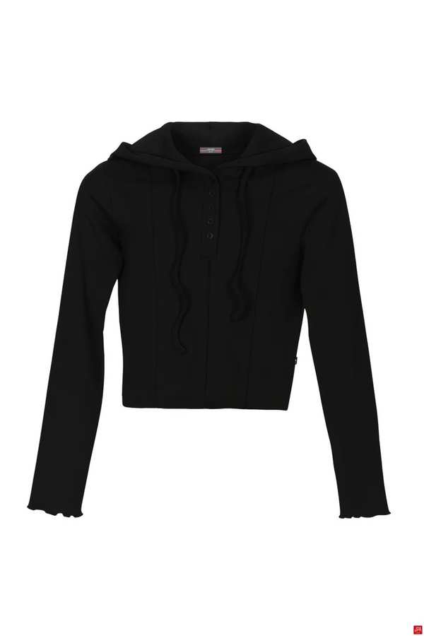 هودی زنانه کلاهدار اسلیم مشکی جی پی ای JPA کد 02110