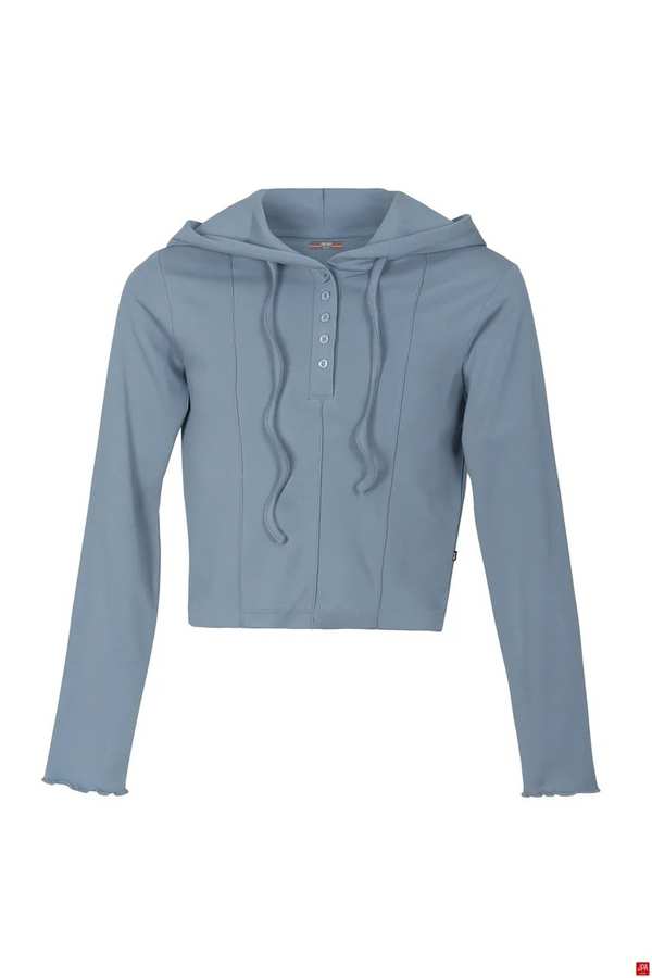 هودی زنانه کلاهدار اسلیم آبی روشن جی پی ای JPA کد 02110