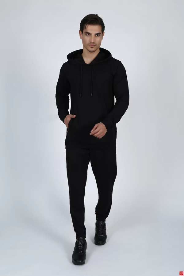 ست هودی و شلوار مردانه مشکی جی پی ای JPA کد 02164