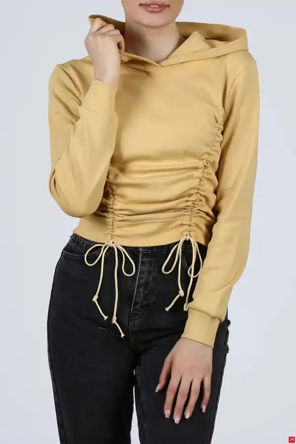 هودی زنانه کلاهدار اسلیم اوکر جی پی ای JPA کد 02111