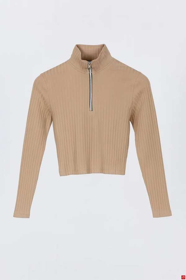 بلوز زنانه کرم تیره جی پی ای JPA کد 02143