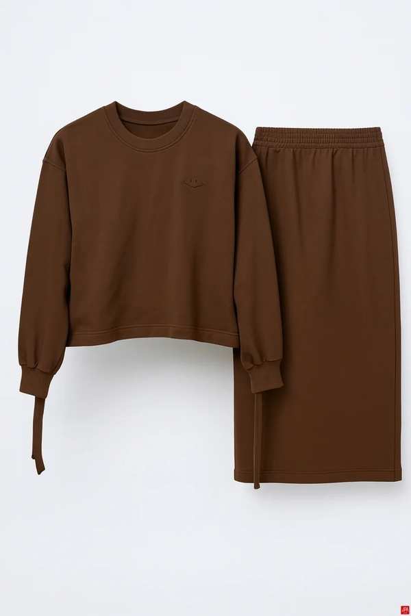 ست بلوز و دامن زنانه قهوه ای جی پی ای JPA کد 02072