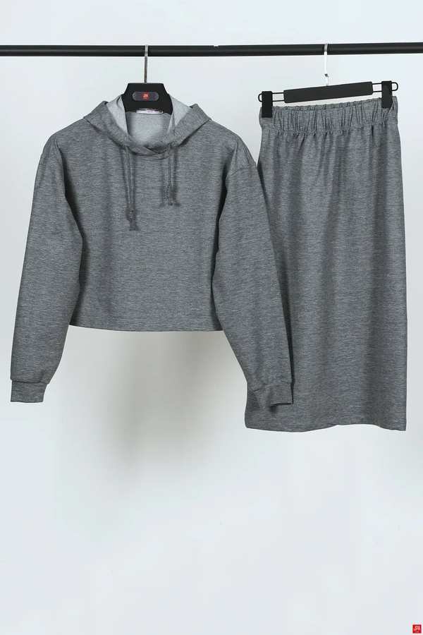 ست بلوز و دامن زنانه ملانژ تیره جی پی ای JPA کد 02159