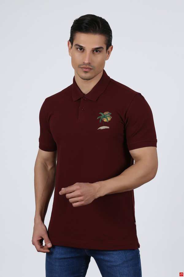 پولوشرت مردانه اسلیم زرشکی جی پی ای JPA کد 02219