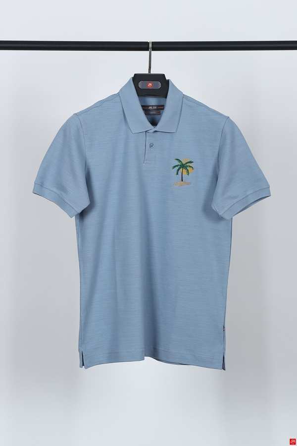 پولوشرت مردانه اسلیم آبی طوسی جی پی ای JPA کد 02219