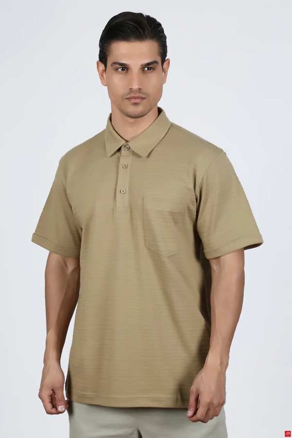 پولوشرت مردانه سبز زرد جی پی ای JPA کد 02306