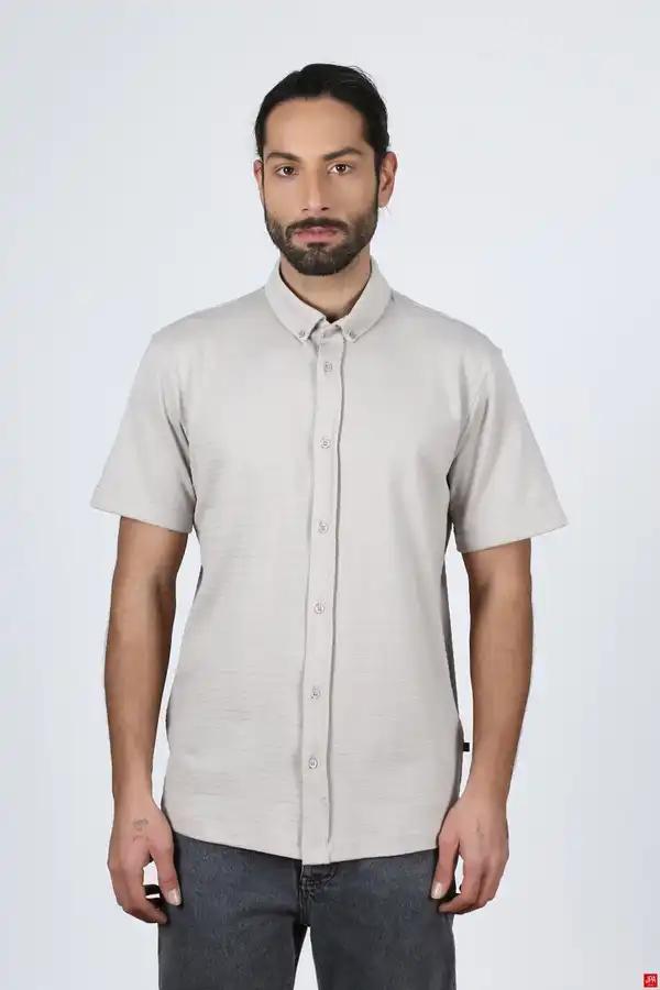 پیراهن مردانه طوسی روشن جی پی ای JPA کد 02297