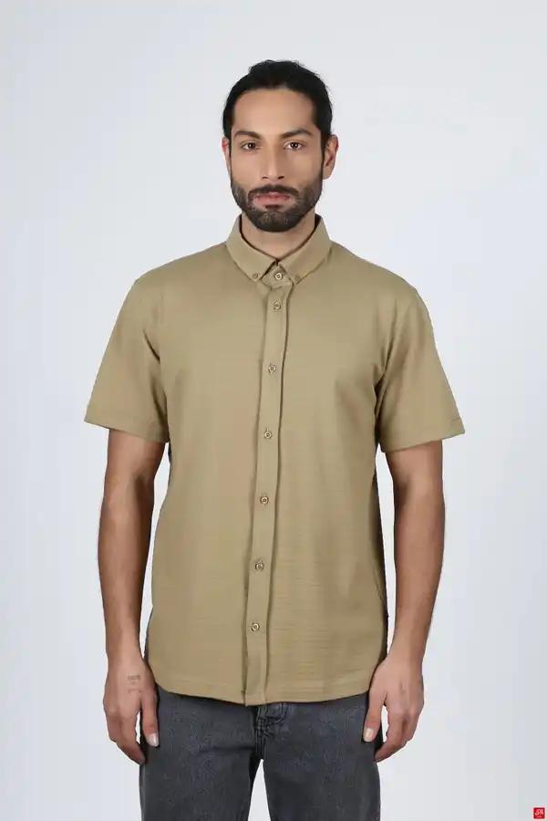 پیراهن مردانه سبز زرد جی پی ای JPA کد 02297