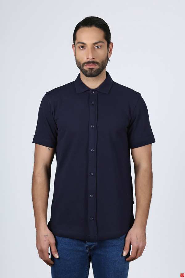 پیراهن مردانه اسلیم سرمه ای جی پی ای JPA کد 02258