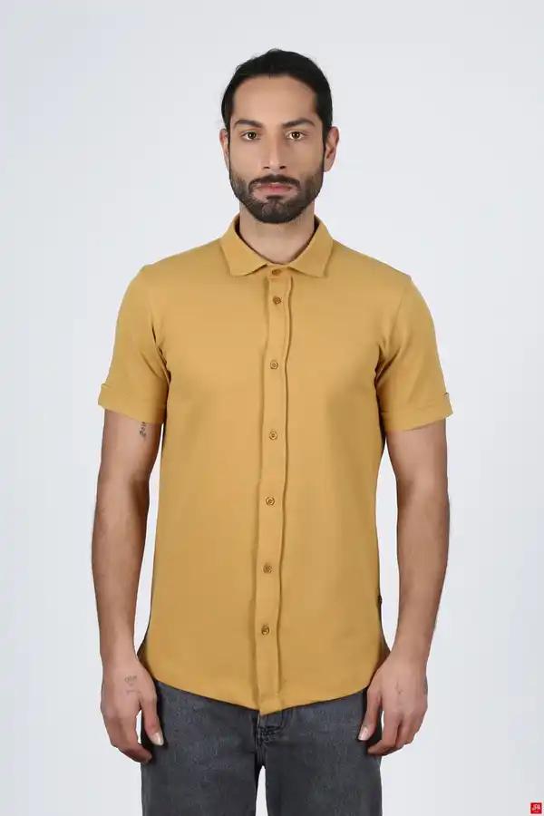 پیراهن مردانه اسلیم خردلی جی پی ای JPA کد 02258