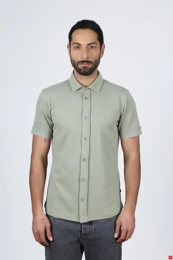 پیراهن مردانه اسلیم سبز روشن جی پی ای JPA کد 02258