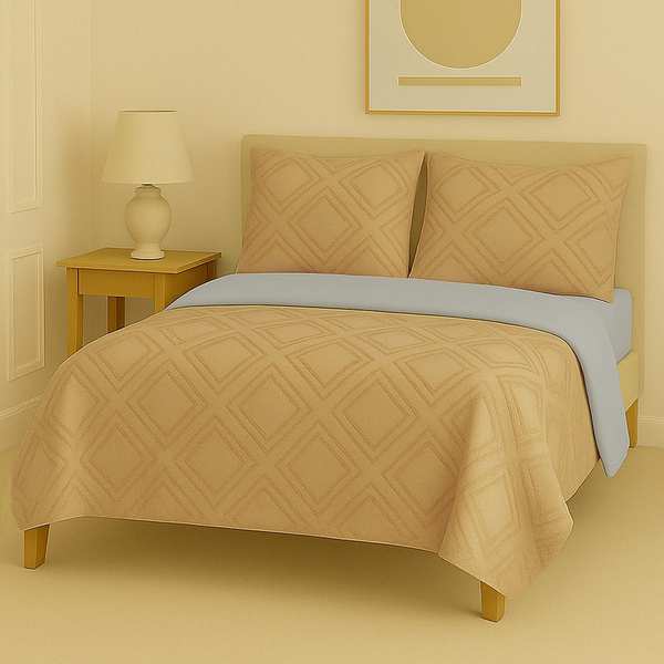 سرویس روتختی کاوری مینیمال طرح برجسته لوزی درشت نوپه هوم