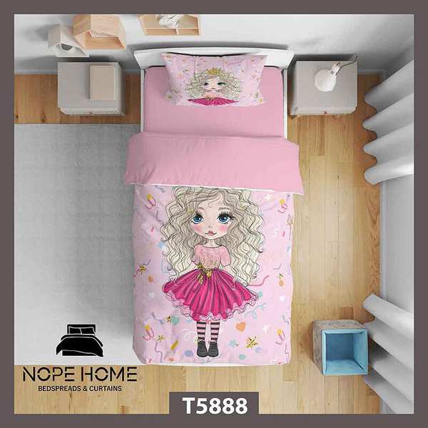 روتختی کودک طرح دختر مو فرفری کد T5888 نوپه هوم