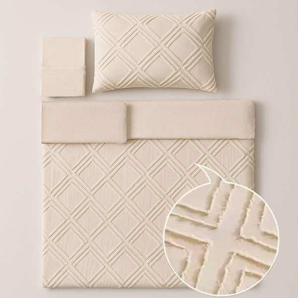 سرویس روتختی کاوری مینیمال طرح برجسته لوزی نوپه هوم