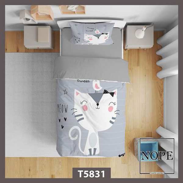 روتختی کودک طرح بچگانه گربه مدل T5831 نوپه هوم