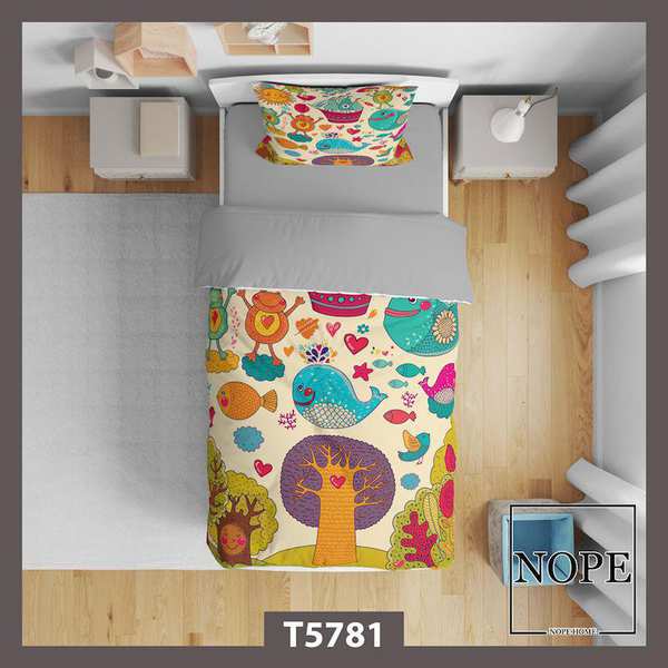 روتختی کودک طرح پترن حیوانات مدل T5781 نوپه هوم