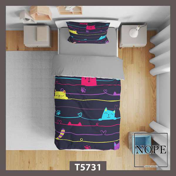 روتختی کودک طرح پترن گربه مدل T5731 نوپه هوم