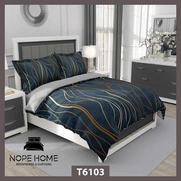 روتختی طرح موجدار طلایی مدل T6103 نوپه هوم