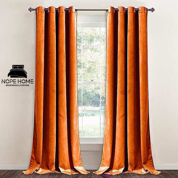 پرده آماده مخمل ویولت نوپه هوم