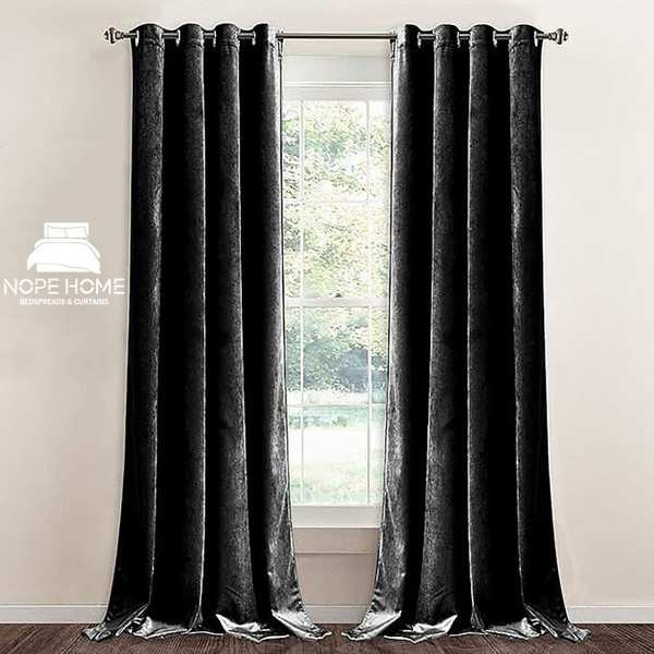 پرده آماده مخمل ویولت نوپه هوم