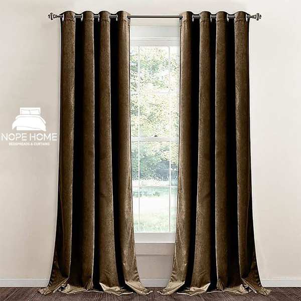 پرده آماده مخمل ویولت نوپه هوم