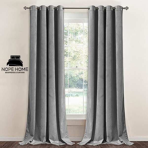 پرده آماده مخمل ویولت نوپه هوم