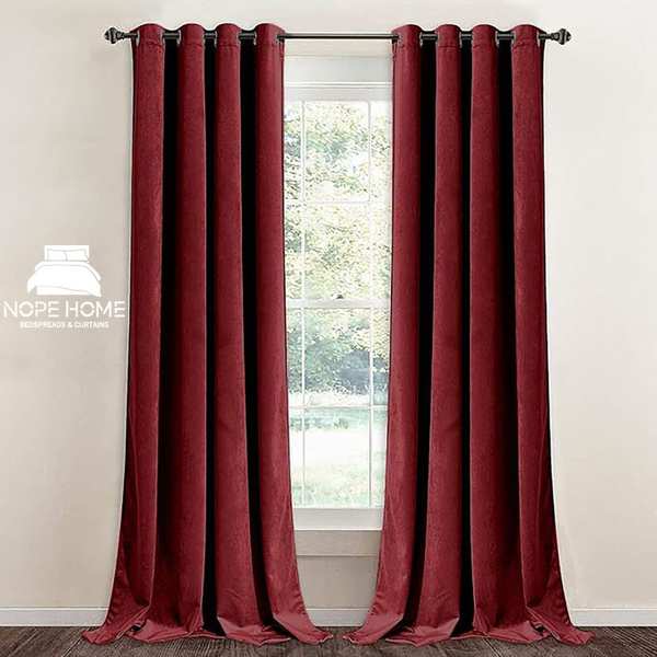 پرده آماده مخمل ویولت نوپه هوم