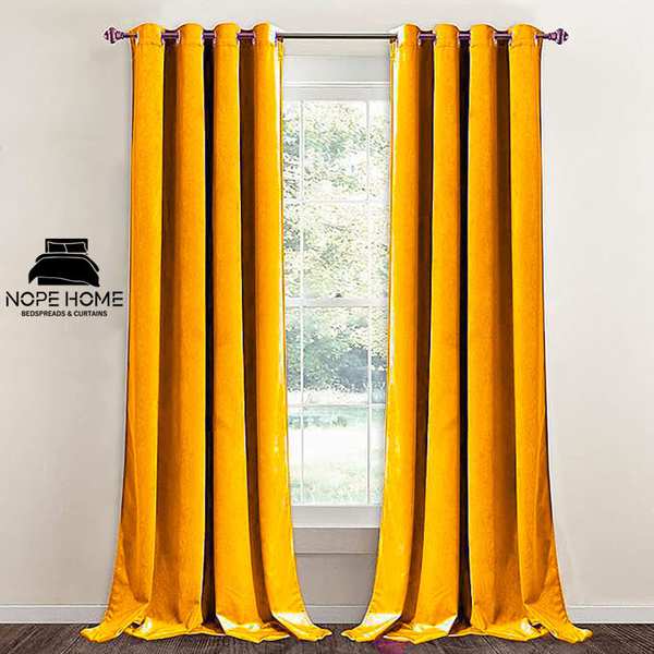 پرده آماده مخمل ویولت نوپه هوم