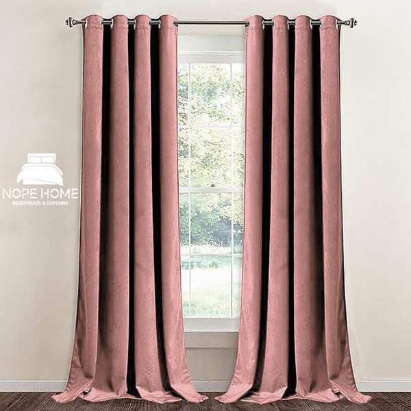 پرده آماده مخمل ویولت نوپه هوم