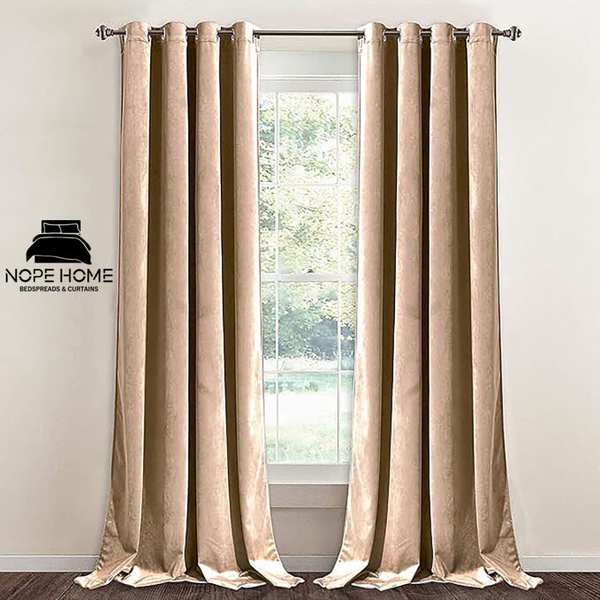 پرده آماده مخمل ویولت نوپه هوم