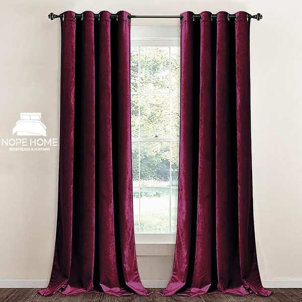 پرده آماده مخمل ویولت نوپه هوم