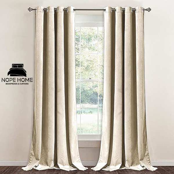 پرده آماده مخمل ویولت نوپه هوم