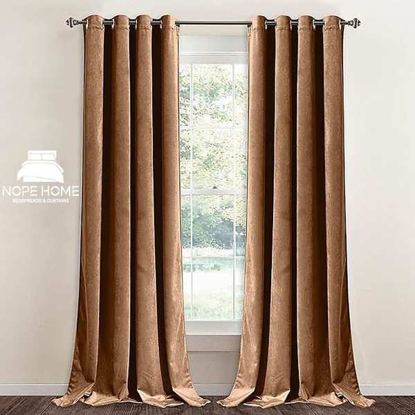 پرده آماده مخمل ویولت نوپه هوم