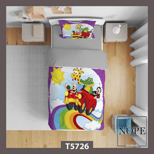 روتختی کودک طرح ماشین حیوانات مدل T5726 نوپه هوم