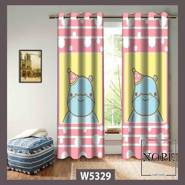 پرده کودک طرح اسب آبی مدل W5329 نوپه هوم