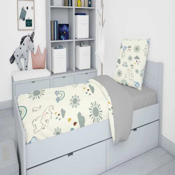 روتختی کودک طرح فیل و رنگین کمان مدل T4546 نوپه هوم