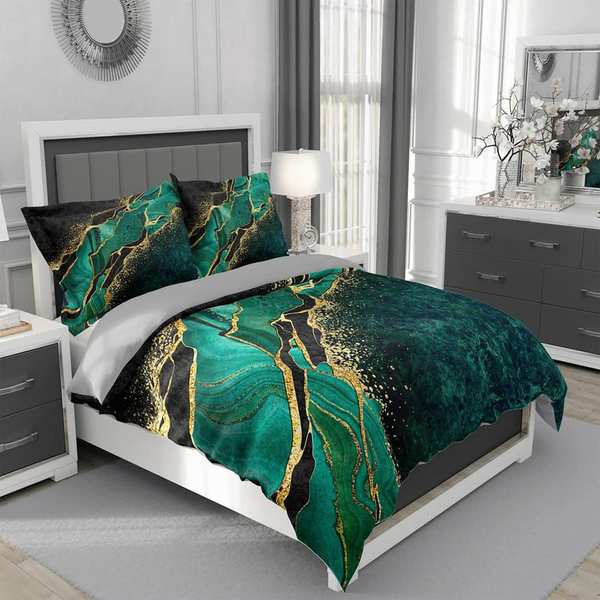 روتختی طرح ماربل سبز مدل T4391 نوپه هوم