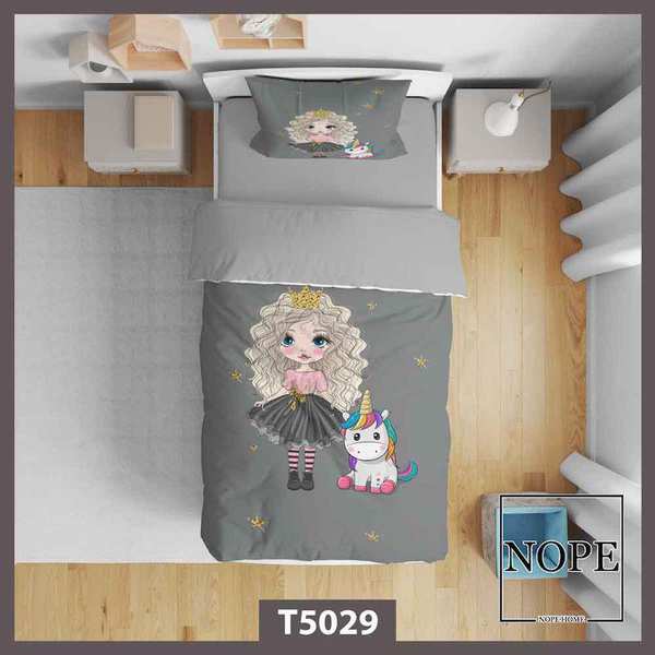 روتختی کودک طرح دختر موفرفری مدل T5029 نوپه هوم