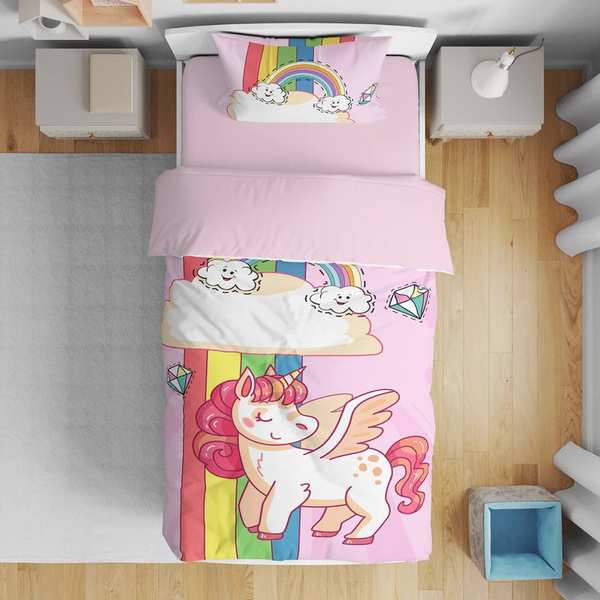 روتختی کودک طرح اسب تکشاخ و ابر مدل T4658 نوپه هوم