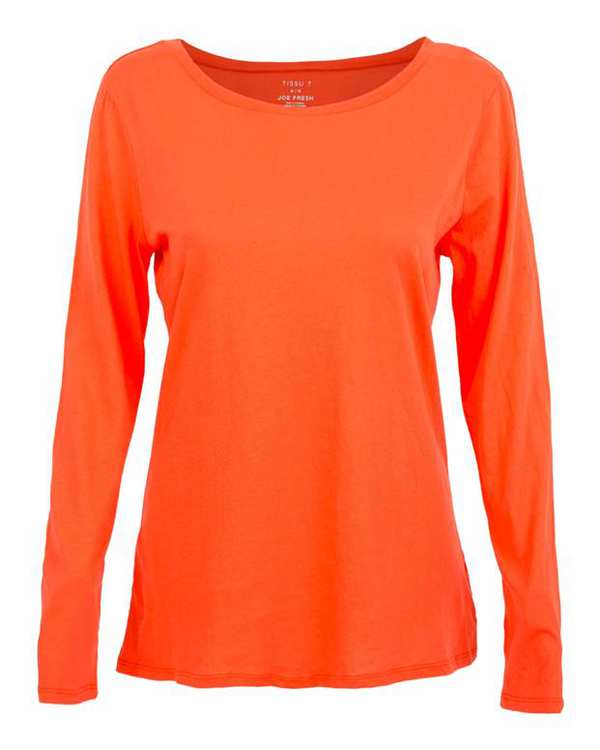 خرید تی\u200cشرت نخی زنانه نارنجی joe fresh
