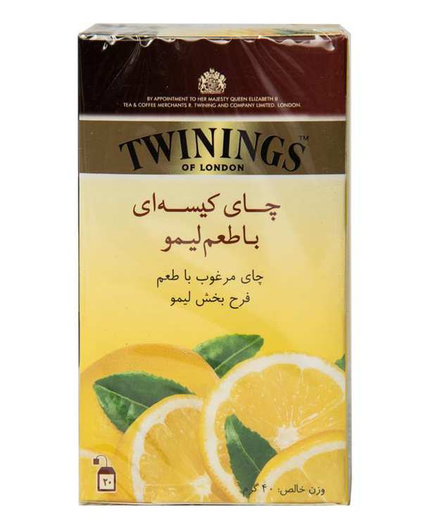 چای سیاه کیسه‌ای با طعم لیمو​ توینینگز ​بسته 20 عددی​ 