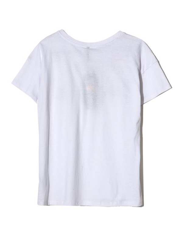 ​تی شرت زنانه یقه گرد سفید منگوله دار مودو