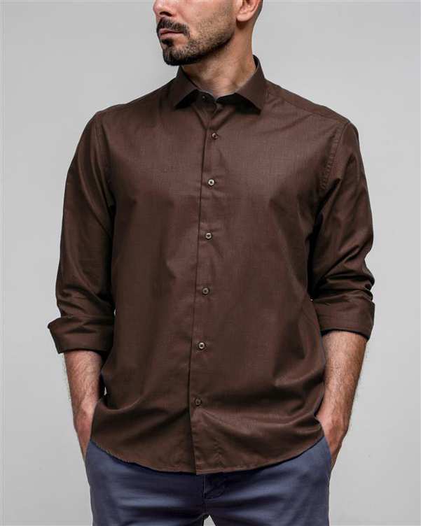 ​پیراهن مردانه قهوه ای ادموند