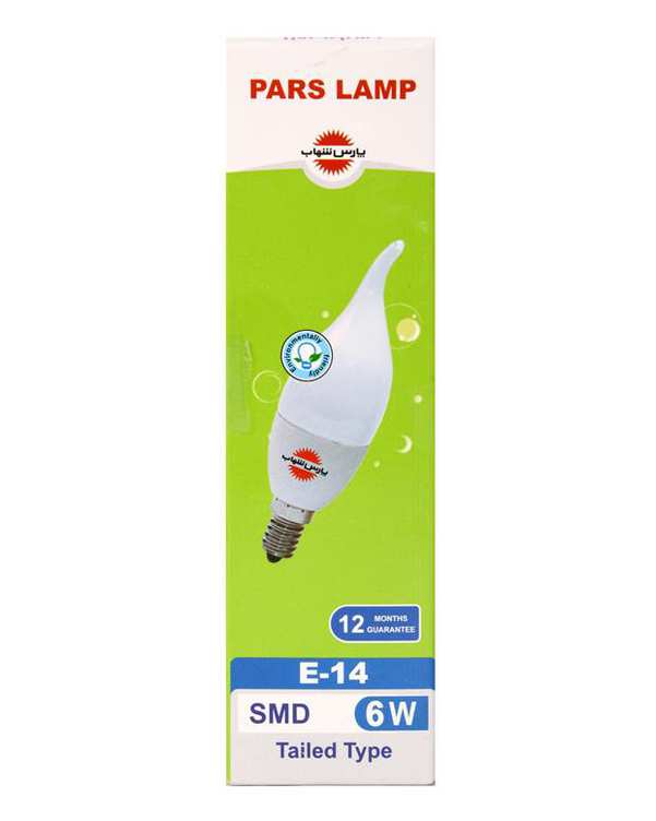 لامپ LED شمعی مدل اشکی مات 6 وات مهتابی پارس شهاب