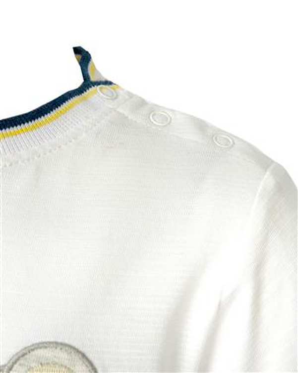 ​تی شرت پسرانه نخی یقه گرد سفید