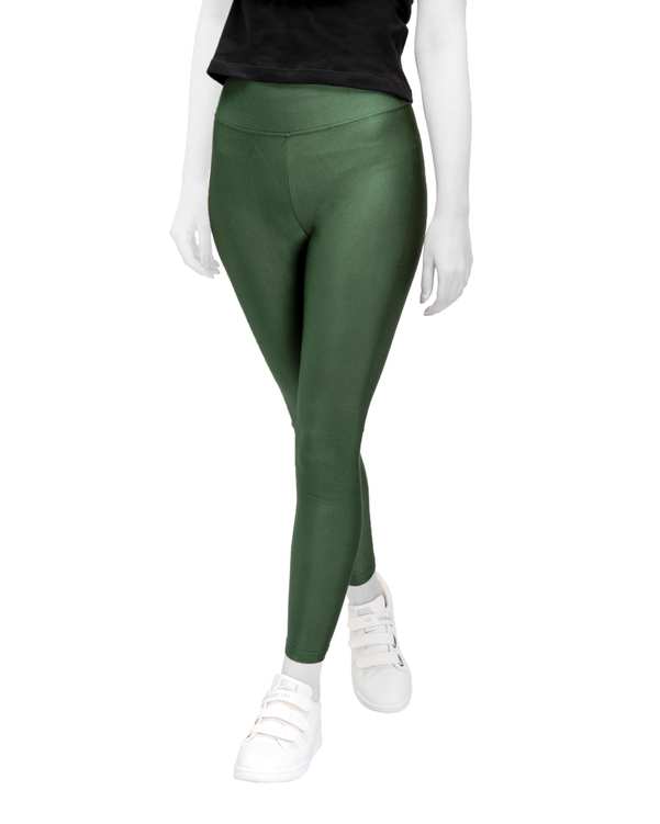 لگینگ زنانه ورزشی کمر پهن مدل 24035 سبز تیره براق آگی ?>
