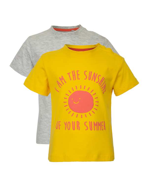 تی شرت نوزادی پسرانه نخی یقه گرد زرد طوسی زیپی Zippy بسته 2 عددی411104AQ2847