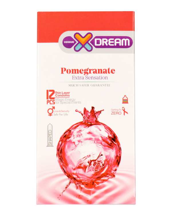 کاندوم تنگ کننده مدل Pomegranate ایکس دریم بسته 12 عددی