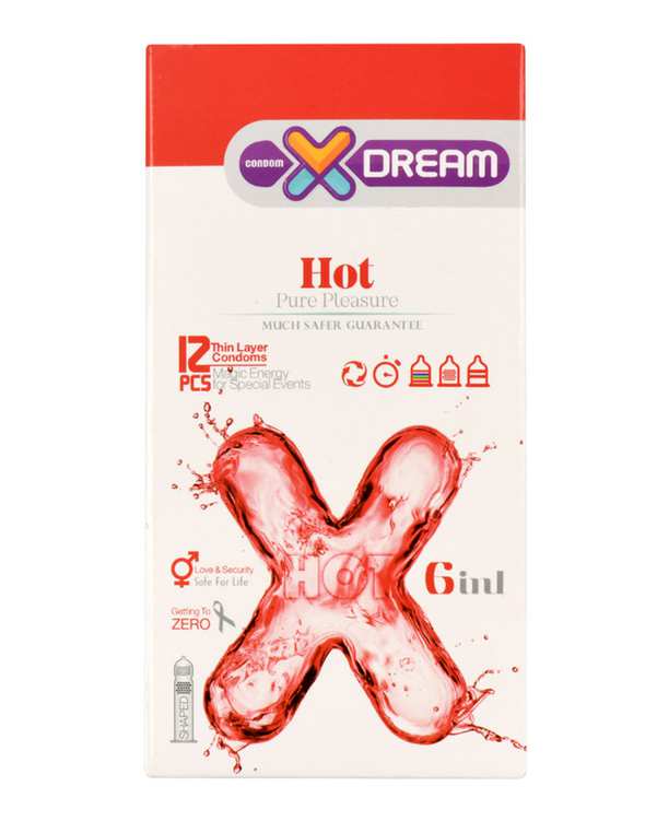 کاندوم مدل Hot  ایکس دریم بسته 12 عددی